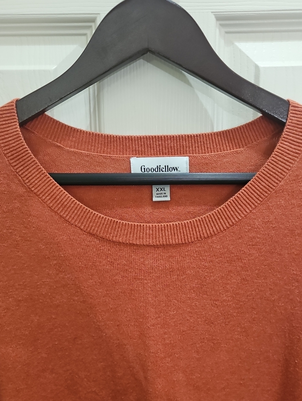 Goodfellow Orange Ribbed Knit Crew Neck Mens Cotton Sweater Sz XXL - Picture 2 of 6